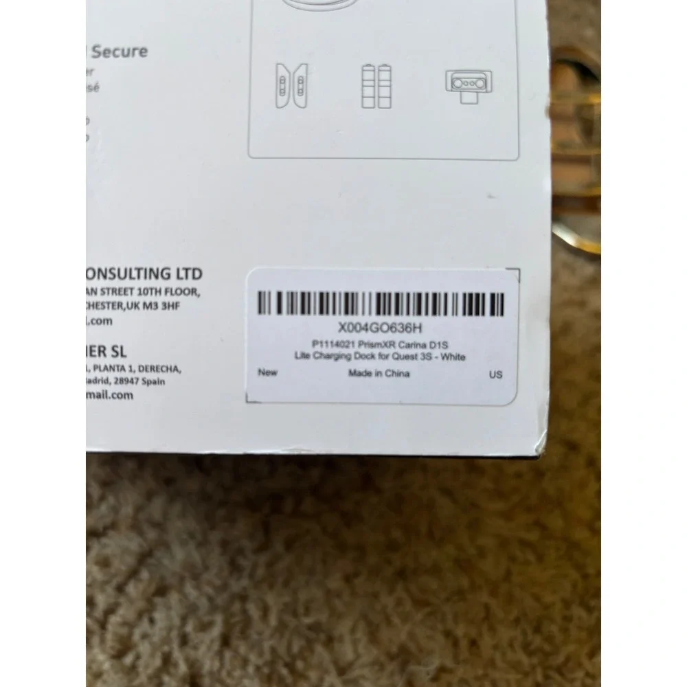 PrismXR Carina D1S Lite Charging Dock for Quest 3S White Fast Charging NEW